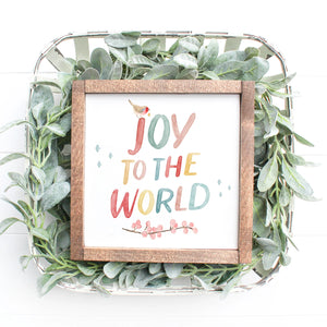 Joy To The World 9" x 9" Wood Sign