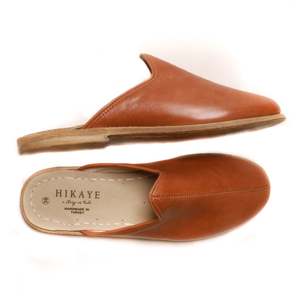 Load image into Gallery viewer, Moda | Cognac Handmade Leather Mules
