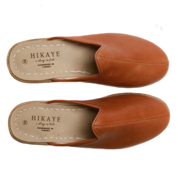 Load image into Gallery viewer, Moda | Cognac Handmade Leather Mules
