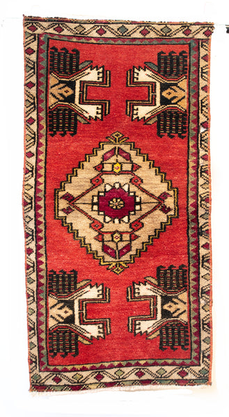 Load image into Gallery viewer, Ekin | Handwoven Wool Turkish Mini Rug 19&quot; x 37&quot;
