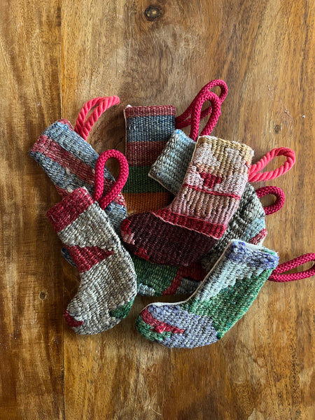 Load image into Gallery viewer, Chorap | Handwoven Kilim Mini Stocking Ornaments
