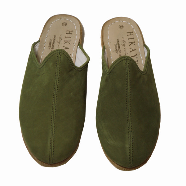 Load image into Gallery viewer, Moda | Green Handmade Leather Mules
