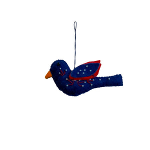 Kush | Wool Handmade Embroidered Bird Ornament