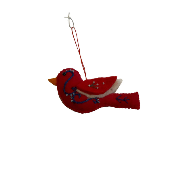 Load image into Gallery viewer, Kush | Wool Handmade Embroidered Bird Ornament
