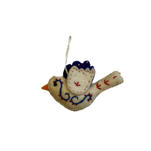 Kush | Wool Handmade Embroidered Bird Ornament